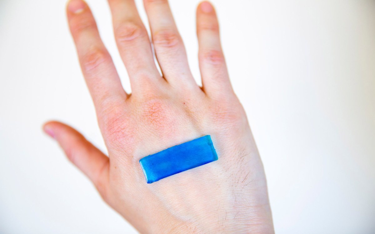 Hand with tough gel adhesive bandage