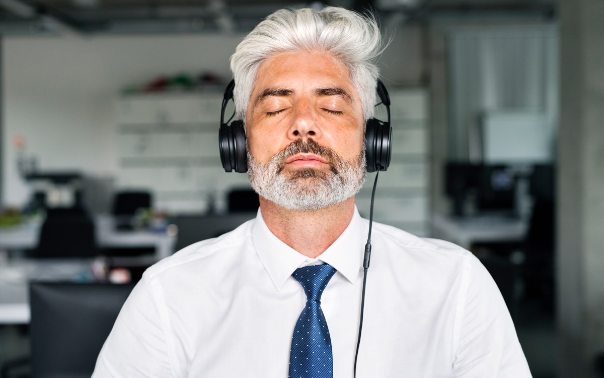 man wearing headphones