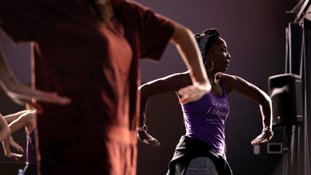 Aysha Upchurch teaches Hip Hop Dance in Farkas Hall.