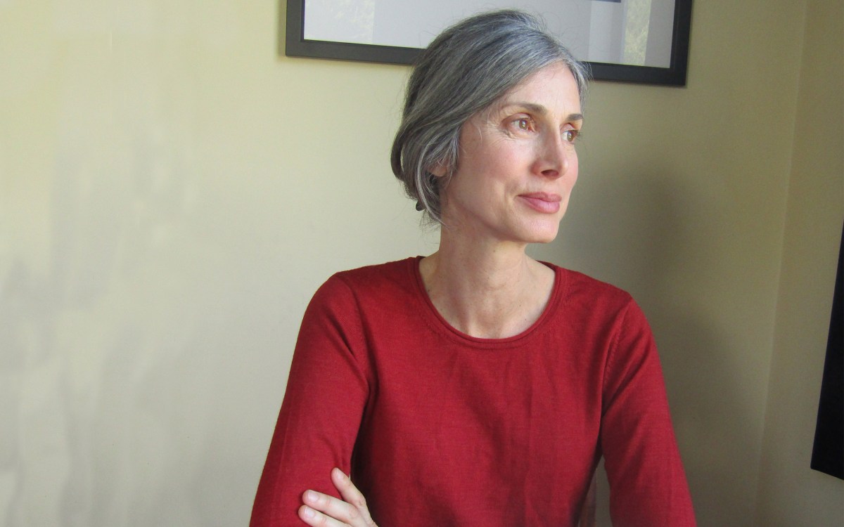 Writer at her desk.