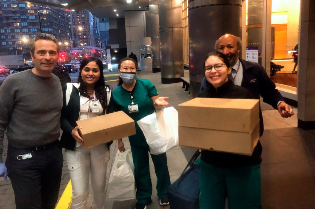 Delivering meals to a hospital in NYC.