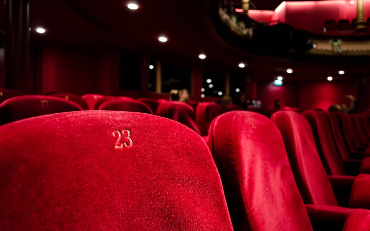 Empty theater chairs.