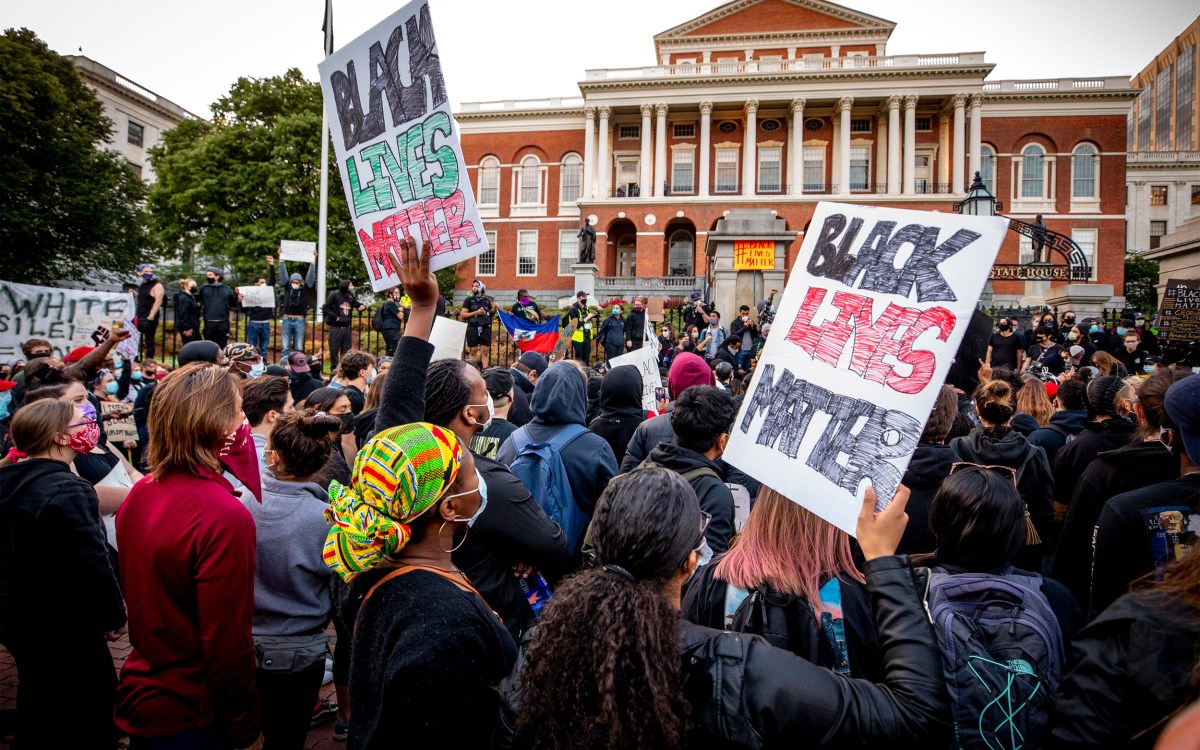 Protest at State House in Boston.