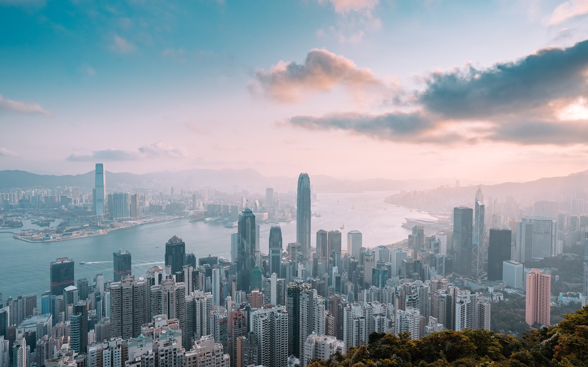 Hong Kong skyline.