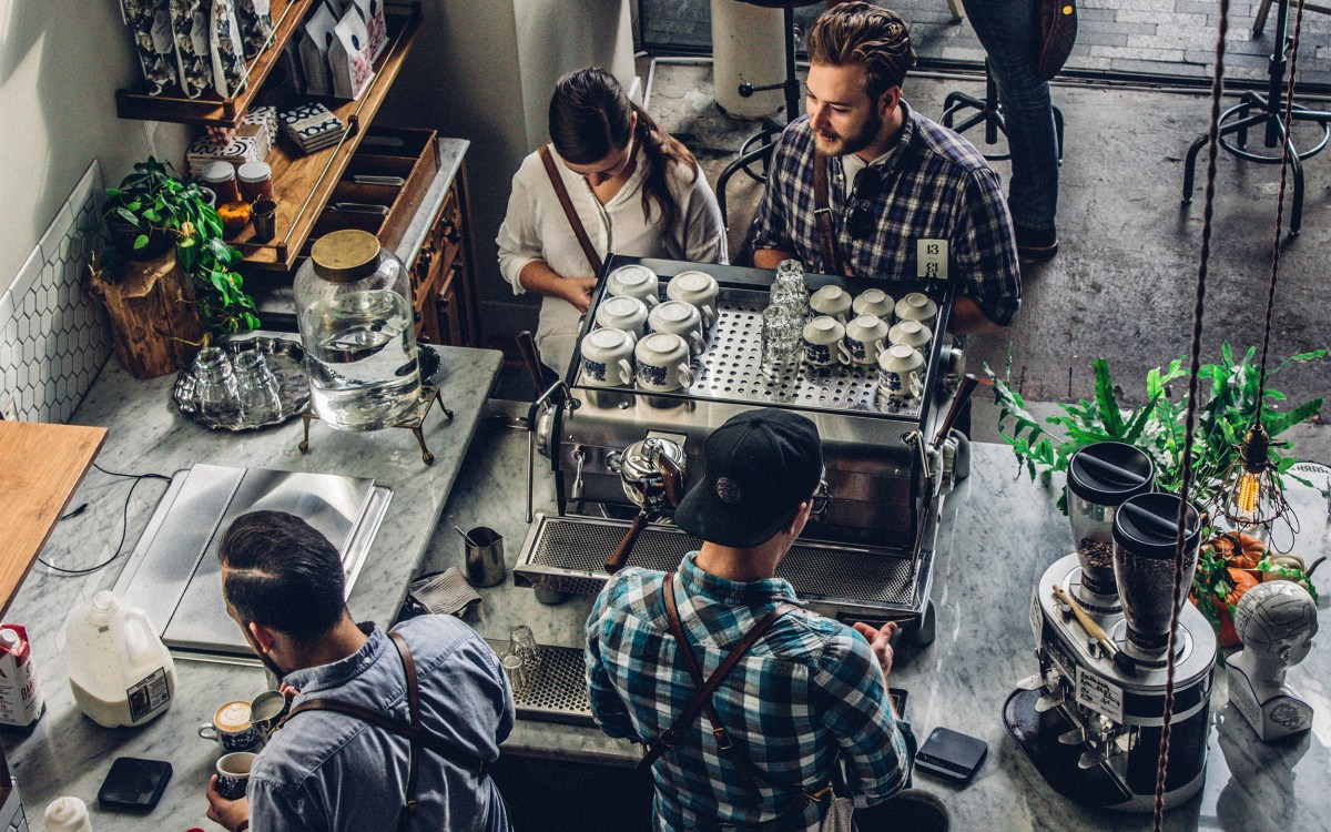 People buying coffee.