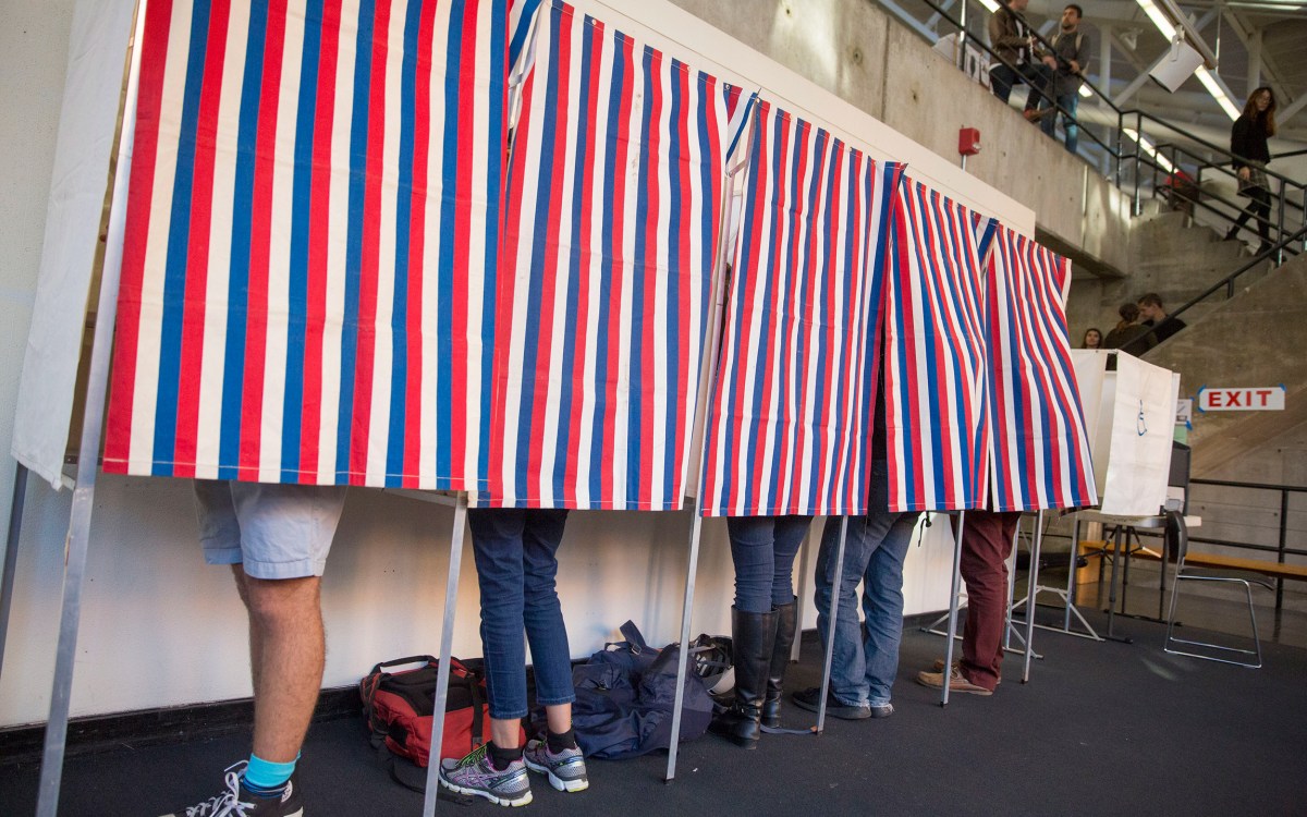 Students voting.