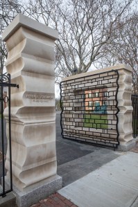 New gate in Harvard Yard.