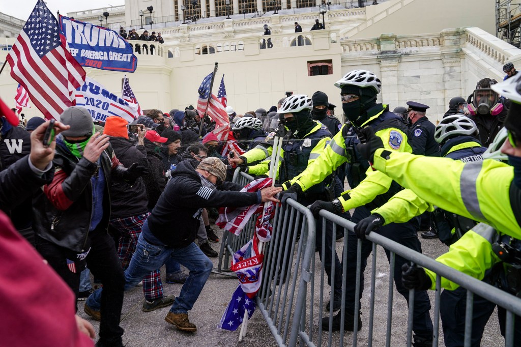 Trump rally protesters at the Capitol.