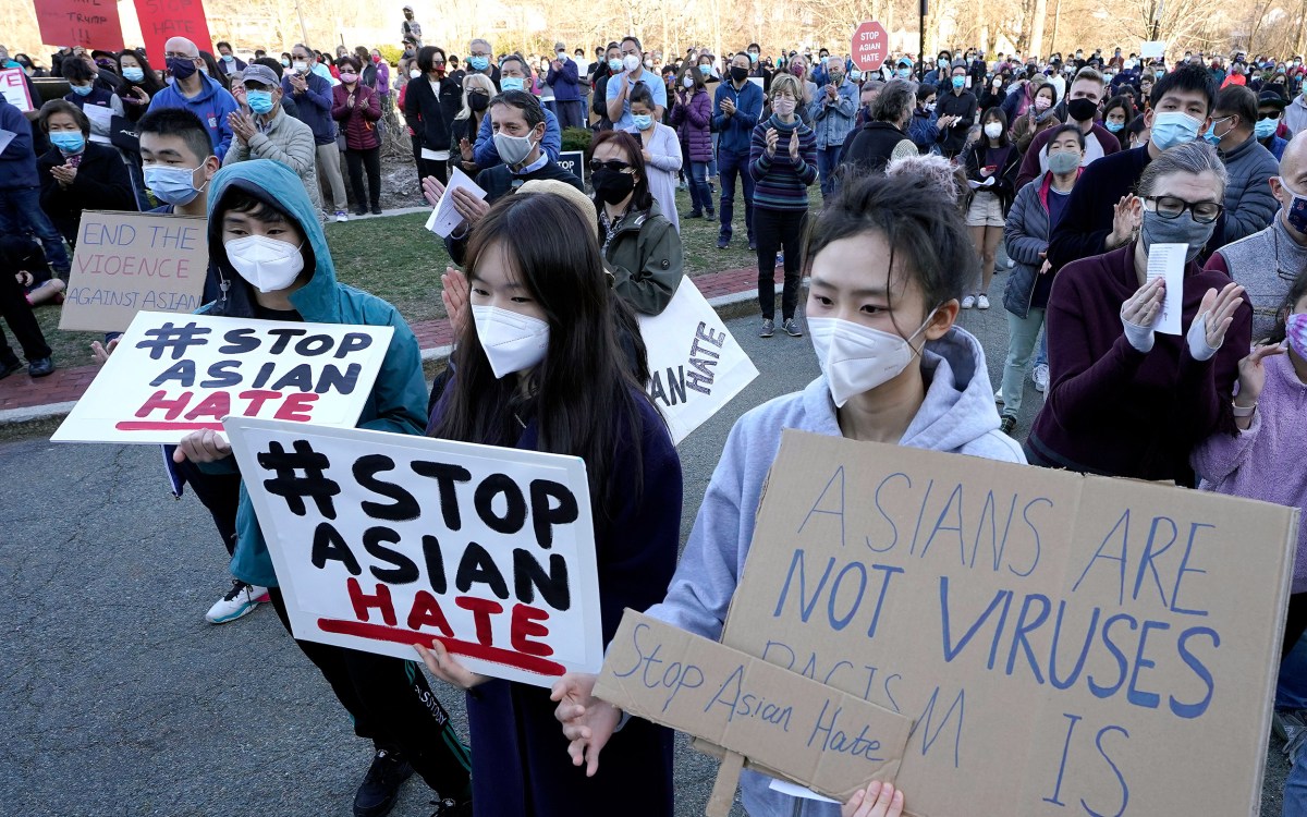 Rally to support Asian Americans.