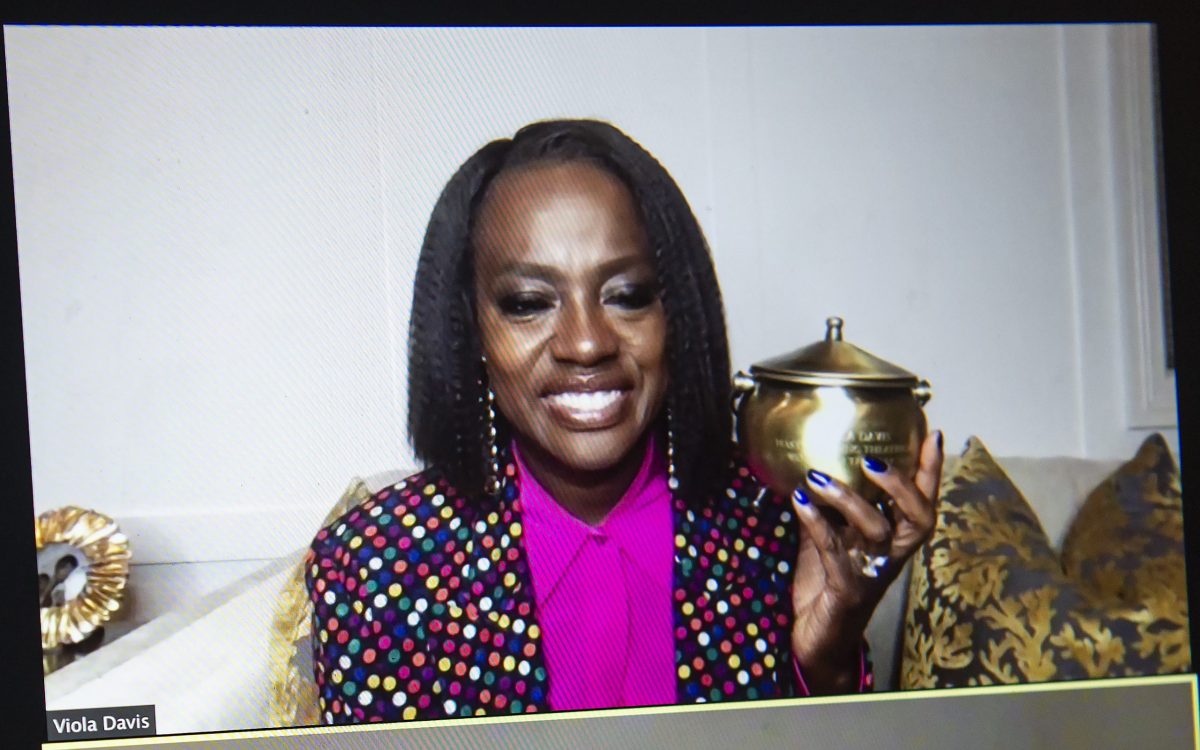 Viola Davis holding the Pudding Pot.