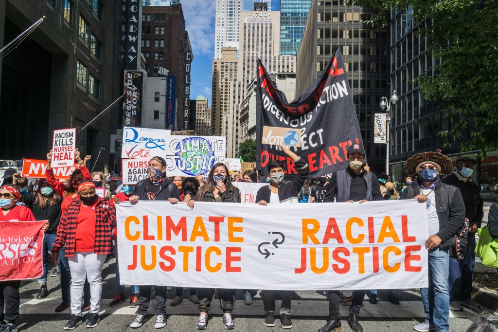 March in NYC demanding climate and racial equality.