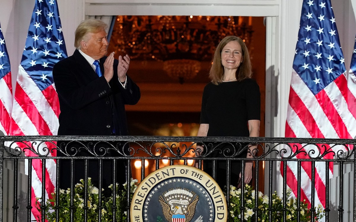 President Donald Trump and Amy Coney Barrett.