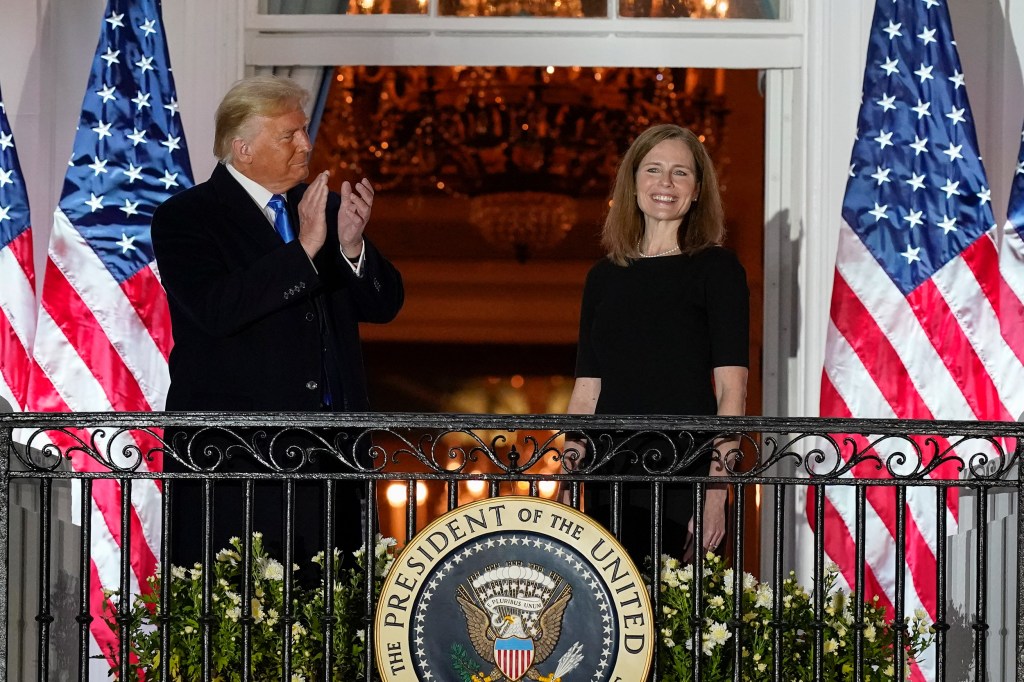 President Donald Trump and Amy Coney Barrett.