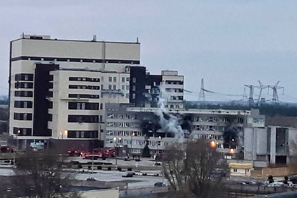 Zaporizhzhia nuclear plant on fire.