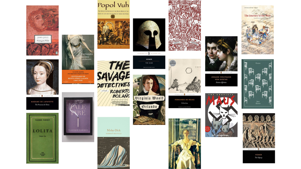 Collage of classic book covers.