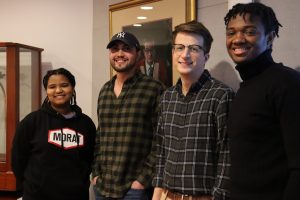 HSLS interns reunite and stand together with their mentors in the office of the late Professor and Nobel-Prize winning chemist Robert Burns Woodward