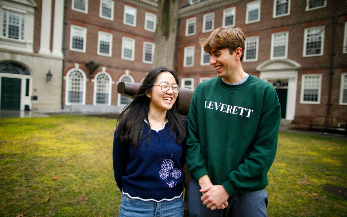 Carly Chen and Hayden Graham at Leverett House.