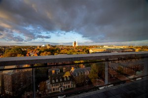 Dramatic cloud covering over Harvard Campus.