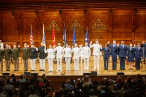 The ROTC Commissioning Ceremony at Sanders Theatre.