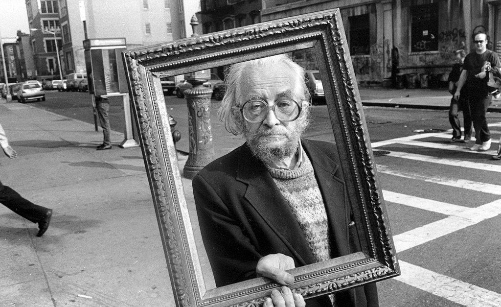 Harry Smith on Second Avenue, ca. 1988.