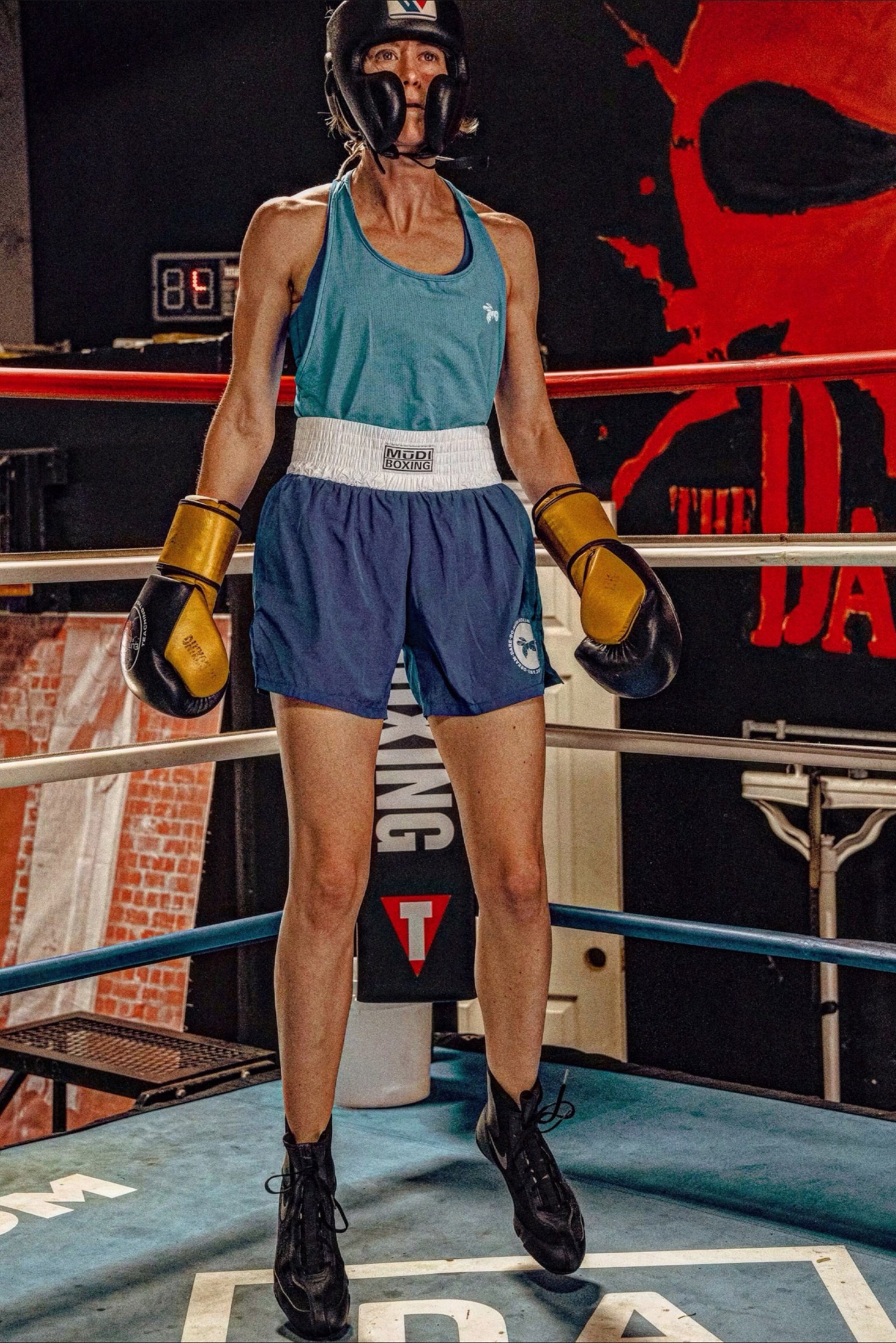 Laura van den Berg in the ring.