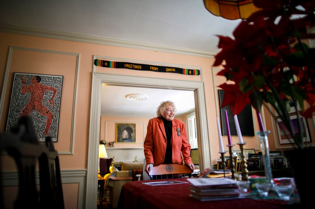 Diane Gallagher in her Brookline home.