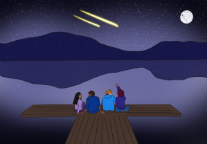 friends looking at the stars