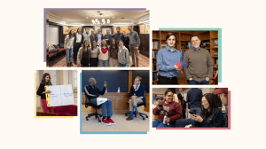 collage of students and professors participating in the President’s Building Bridges Fund