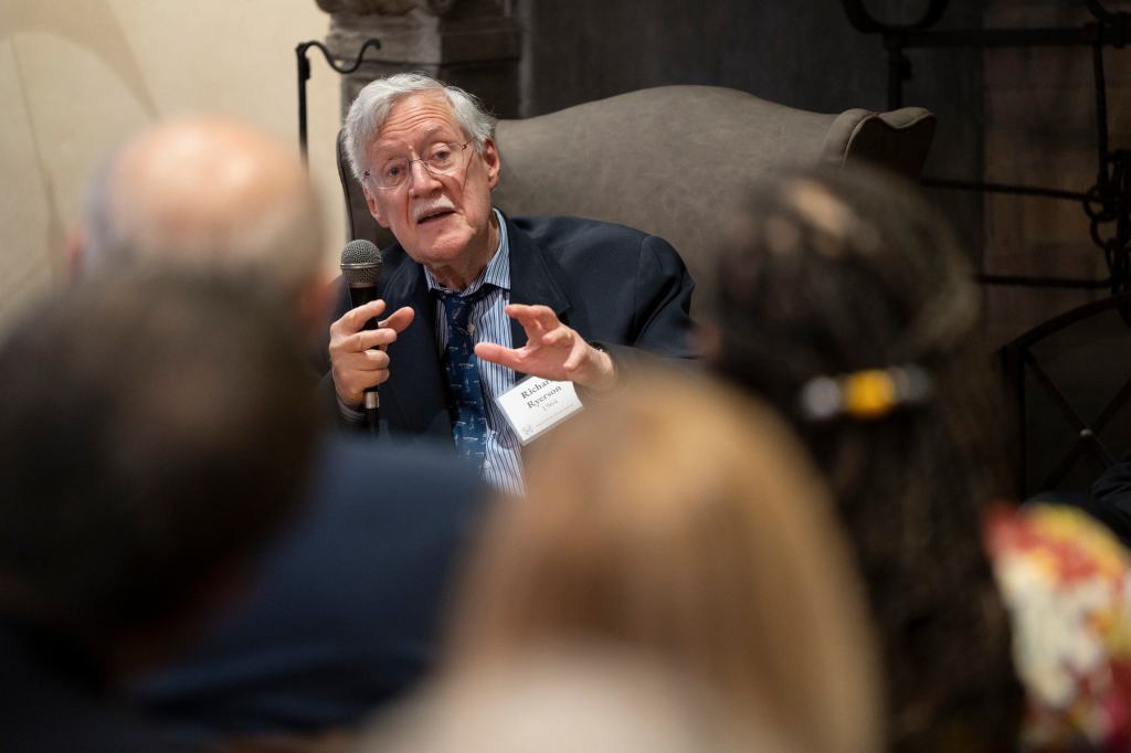 Historian Dick Ryerson gave a talk about the life and times of John Adams.