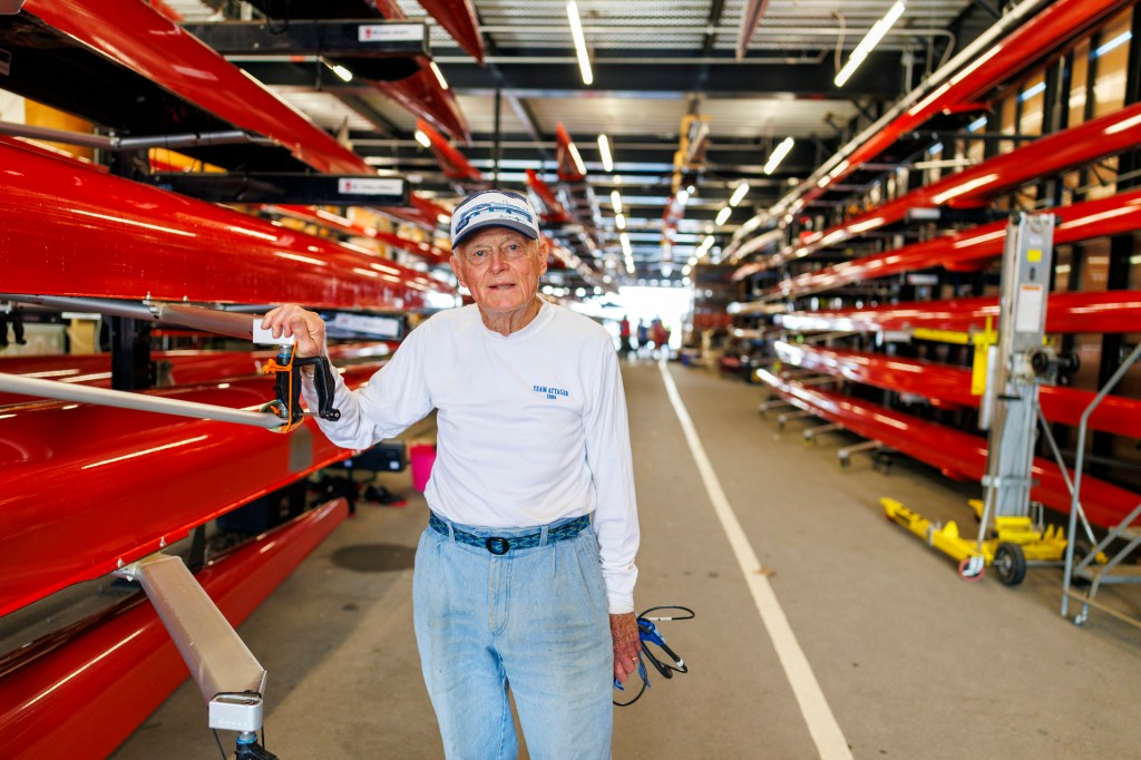 Bill Becklean is the 89-year-old coxswain for the Octo Eight.