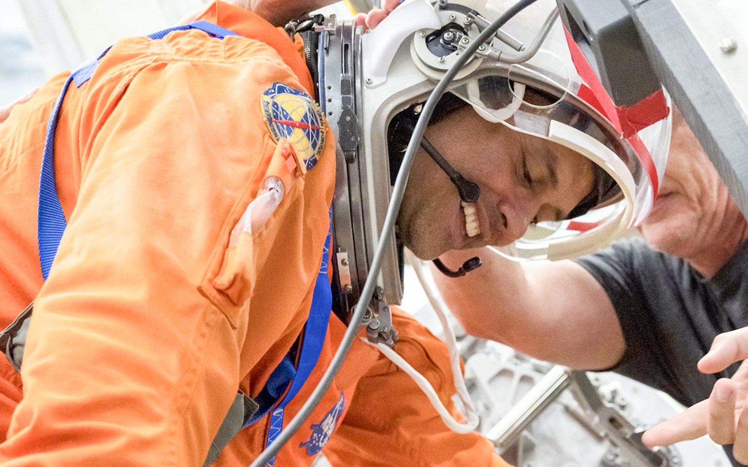 Astronaut Anil Menon in training.