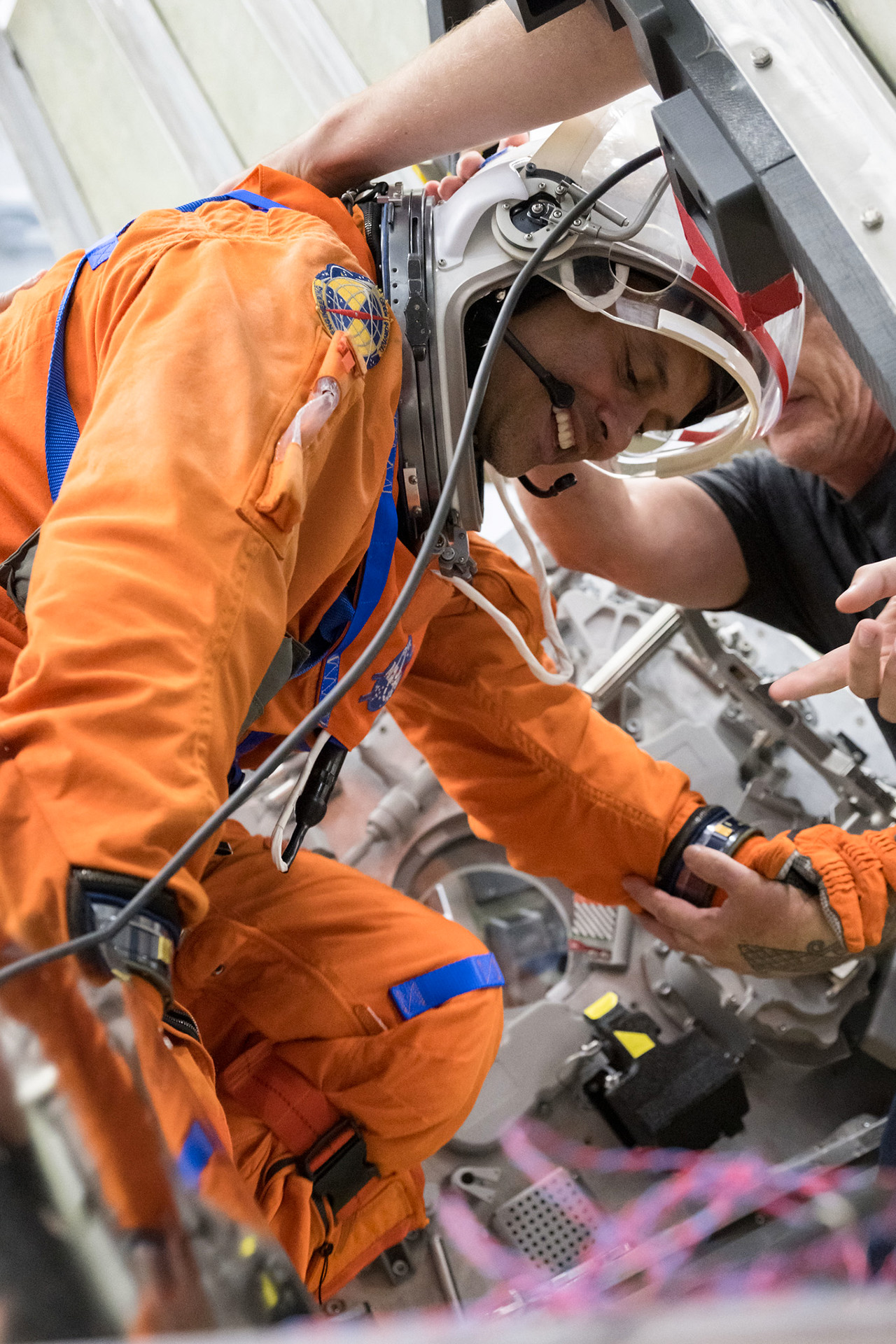 Astronaut Anil Menon in training.