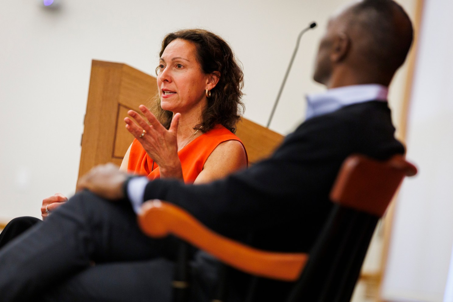 Emily Bazelon with Guy-Uriel Charles, Charles J. Ogletree, Jr. Professor of Law, Harvard Law School