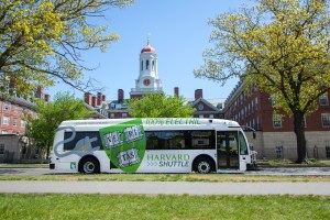 Harvard's electric shuttle bus.