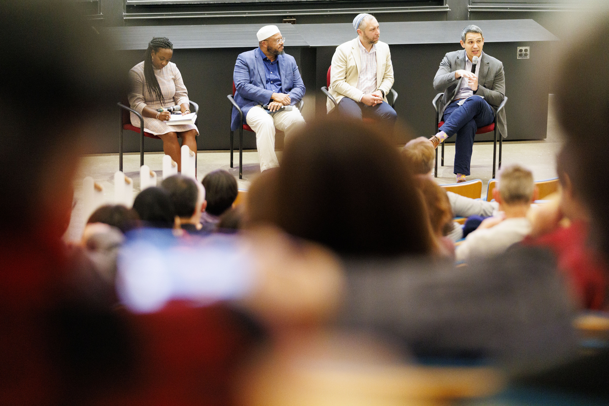 Reverend Matthew Ichihashi Potts (from right), Rabbi Getzel Davis, Imam Khalil Abdur-Rashid, Rabbi Getzel Davis, and Alta Mauro.