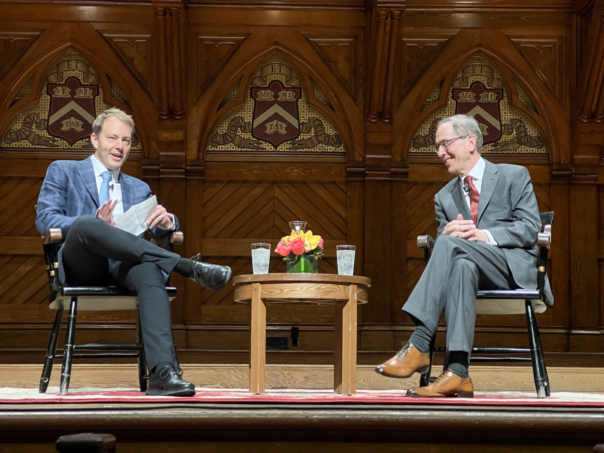 David Deming and Christopher Eisgruber.