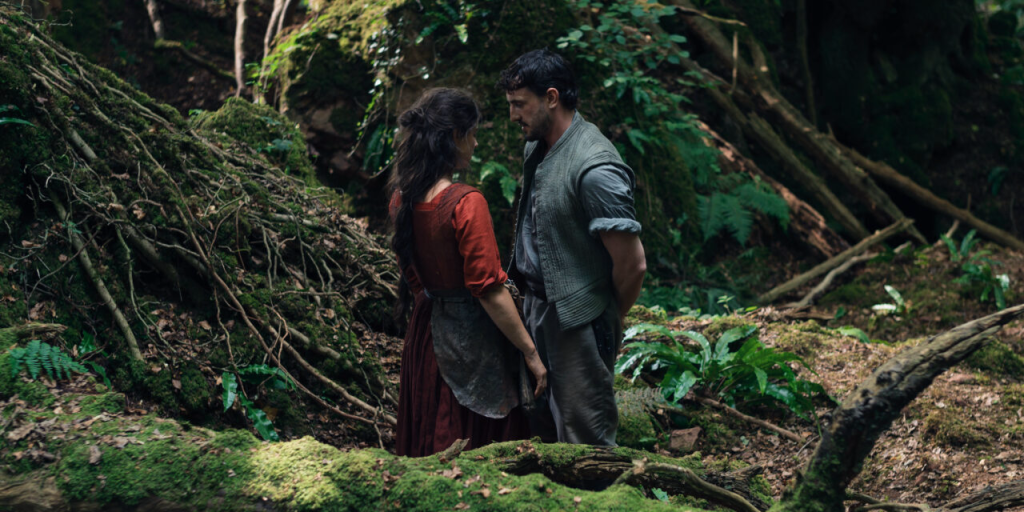 image from upcoming movie Hamnet of William Shakespeare and his wife