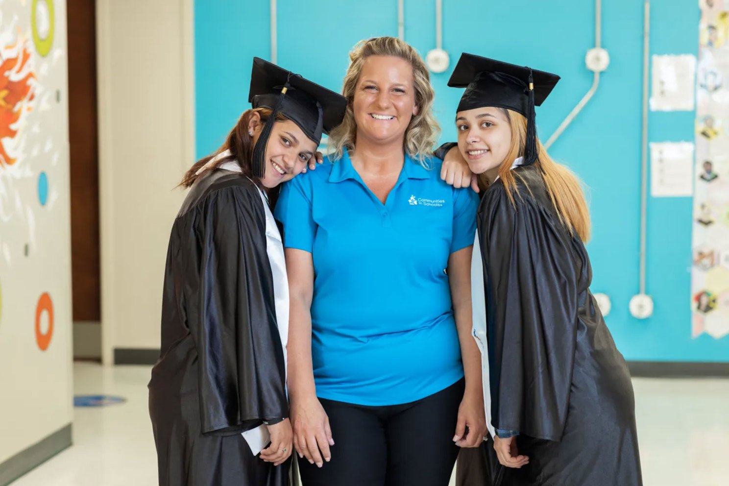 Communities In Schools of Eastern Pennsylvania site coordinator and students.