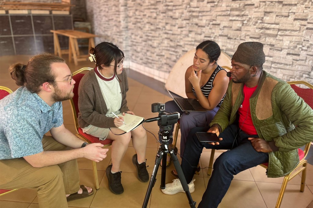 Sam Lyczkowski, Xiaotian “Alice” Wang, and Lexi Williams interview a research participant