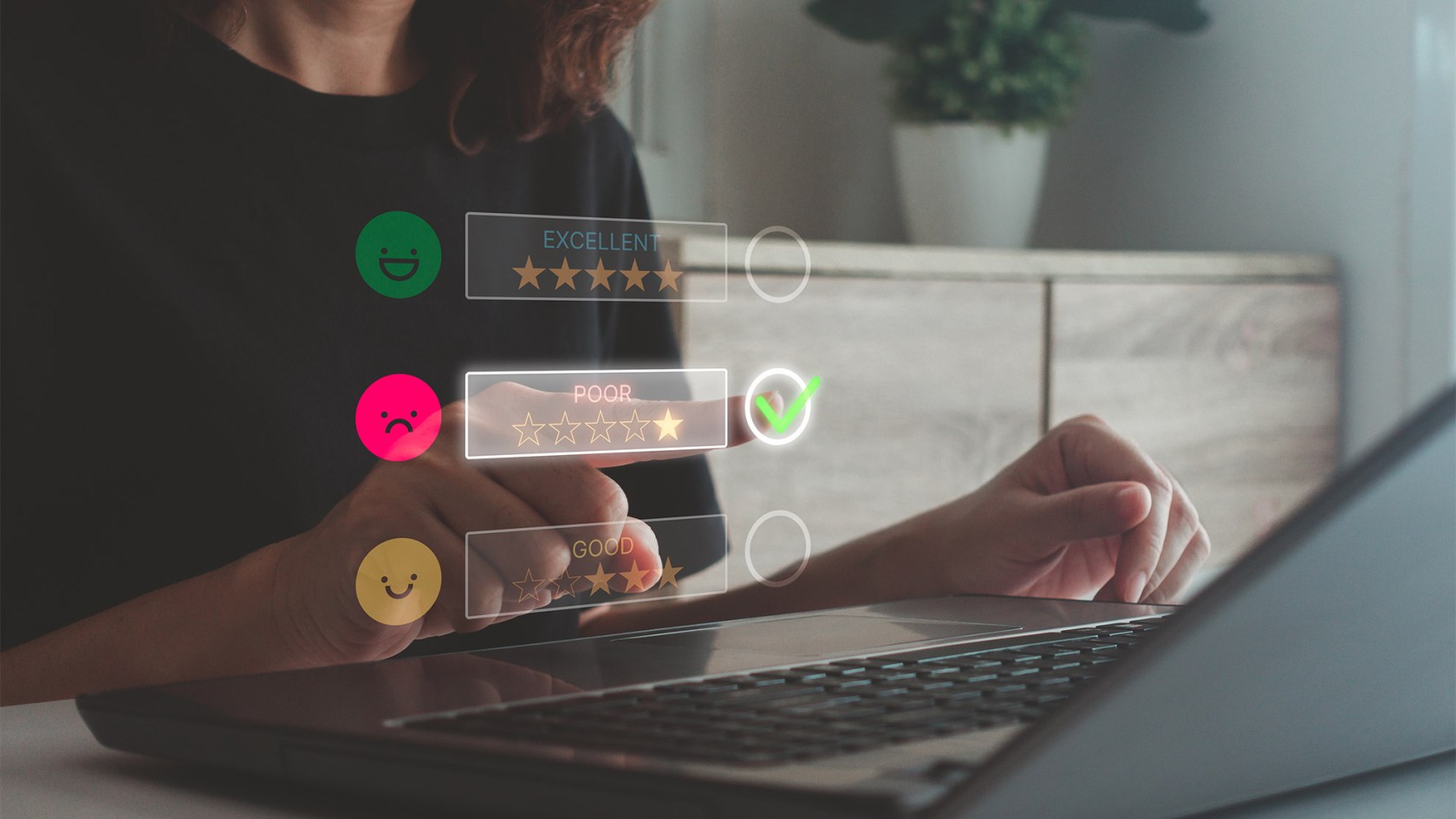 Online evaluation on computer screen.