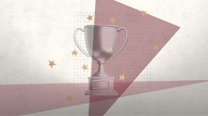 faded trophy with gold stars