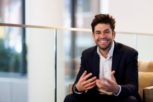 Ely Sandler sitting in a chair.