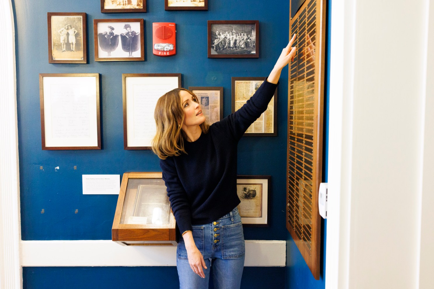 Rose Byrne points out her name joins engraved plaques of former Hasty Women of the Year.