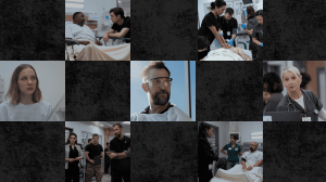 various scenes from the show "the pitt"