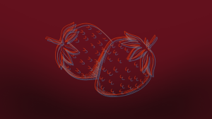 Illustration of two strawberries.
