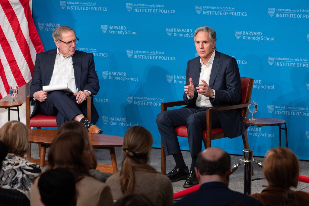 David Sanger and Antony Blinken.