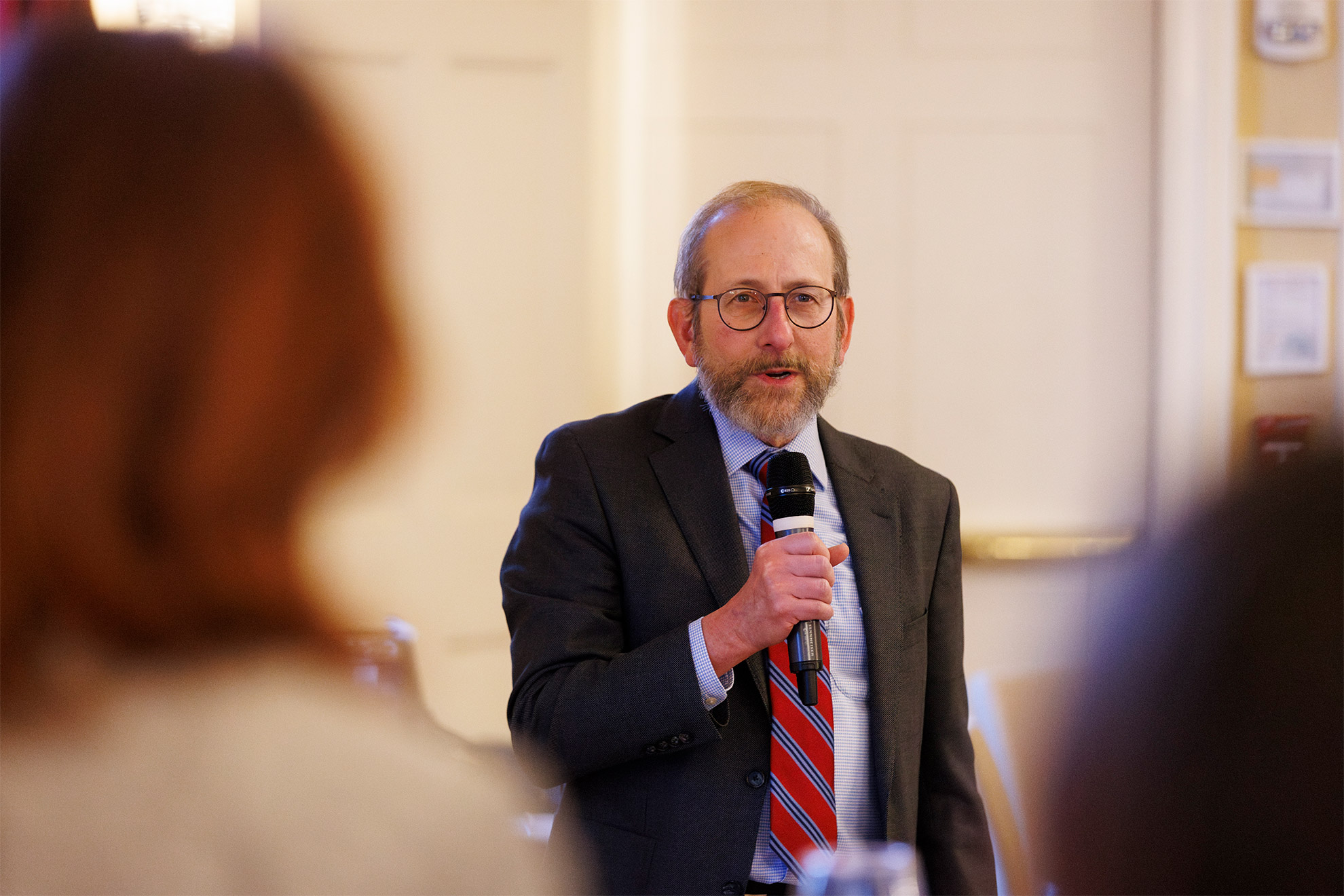 Alan Garber speaking at reception.