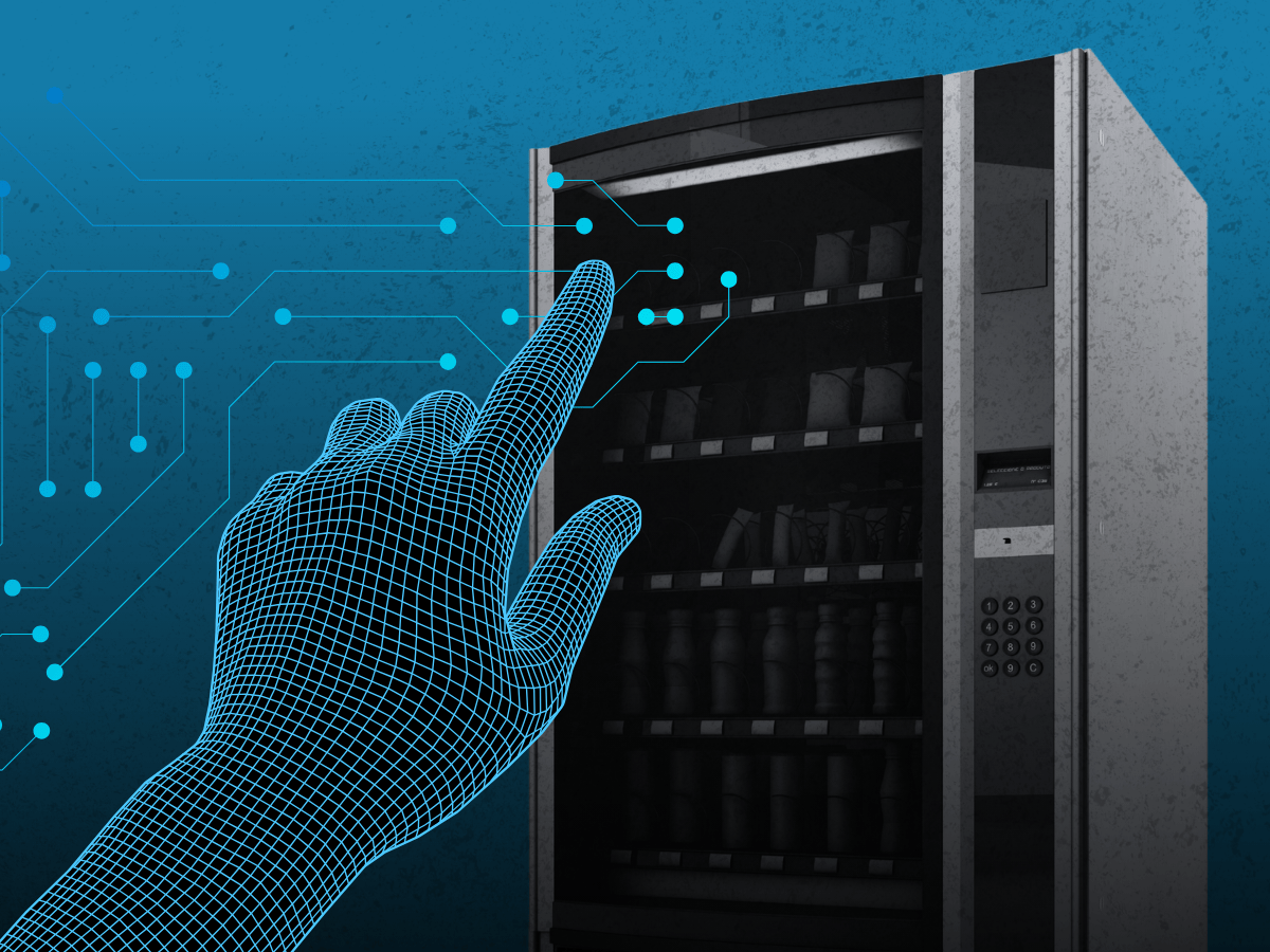 AI hand using vending machine